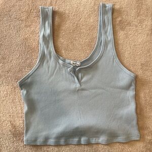 Garage Light Blue Ribbed Tank Top
